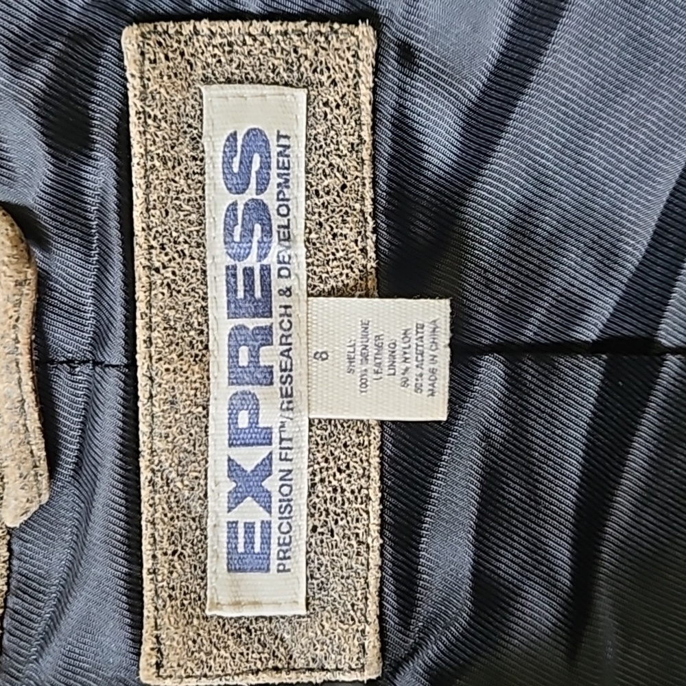 Express Distressed Leather Double Button Collar T… - image 5